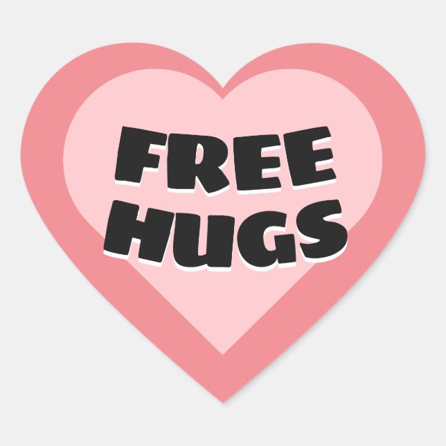 Free Hugs Heart Sticker (Front)