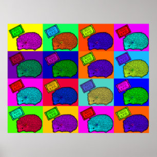 Free Hugs Hedgehog Colourful Pop Art Popart Poster