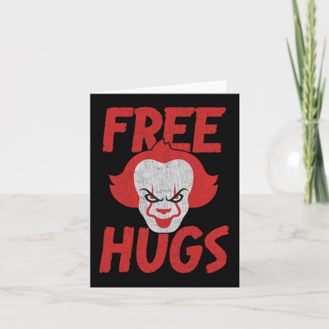 Free Hugs Killer Scary Clown Clothes For Kids  Card (Front)