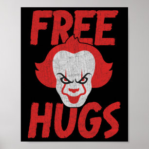 Free Hugs Killer Scary Clown Clothes For Kids  Poster