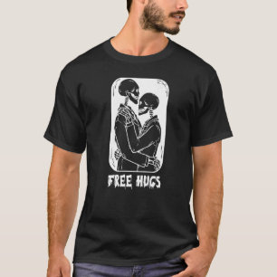 Free Hugs Kiss Skeleton Men Gay Skeletons Hug T-Shirt