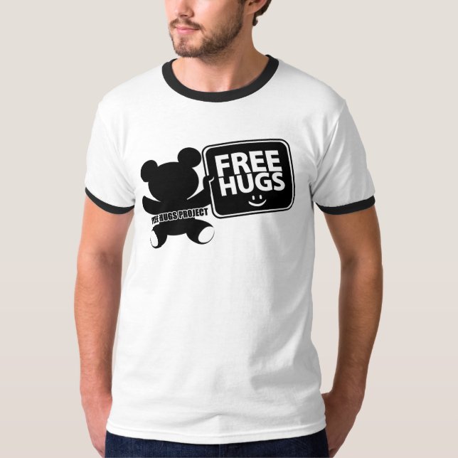 Free Hugs Logo Ringer Shirt - Mens (Front)