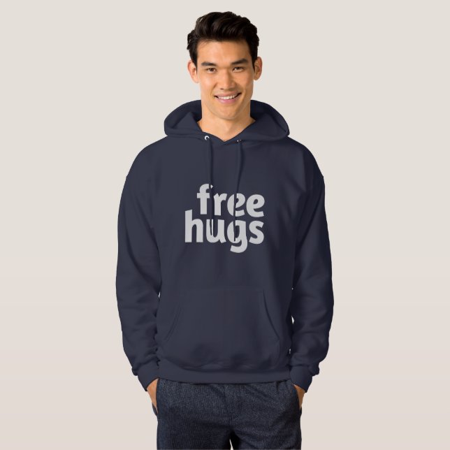 Free Hugs Men's Basic Hooded Sweatshirt (Front Full)
