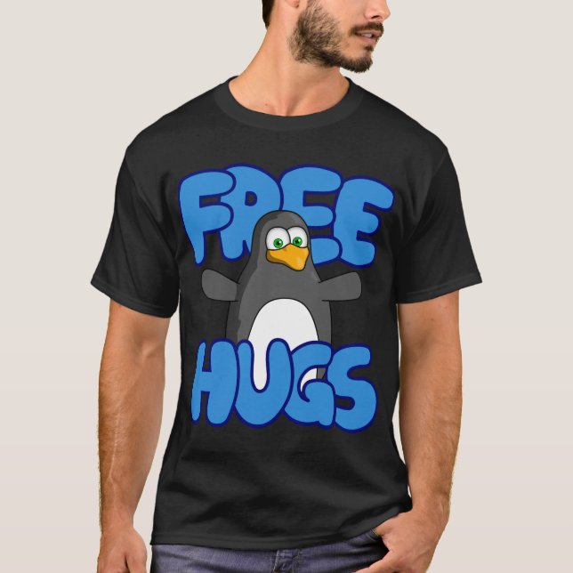 Free Hugs men's basic t-shirt, dark T-Shirt (Front)
