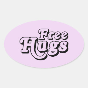 FREE HUGS OVAL STICKER