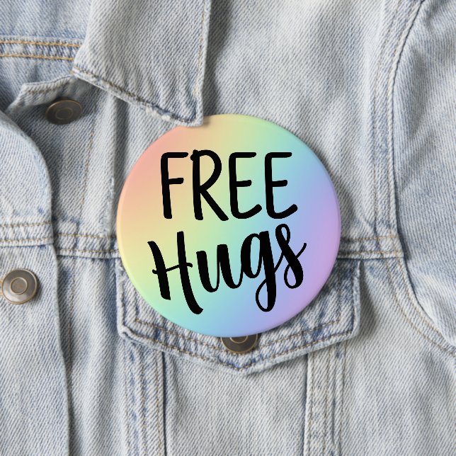 Free Hugs Rainbow Button (In Situ)