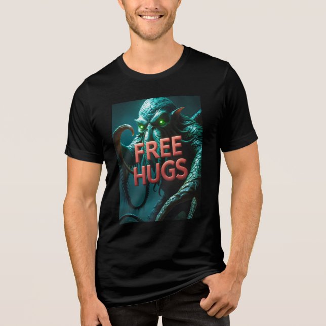 FREE HUGS (Sanity Optional) Cthulhu Eldritch Tri-Blend Shirt (Front)