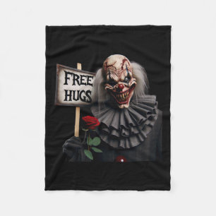 Free Hugs Scary Clown Valentine Halloween Horror 1 Fleece Blanket
