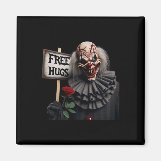 Free Hugs Scary Clown Valentine Halloween Horror 1 Magnet (Front)