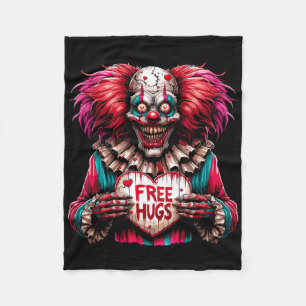 Free Hugs Scary Clown Valentine Halloween Horror Fleece Blanket