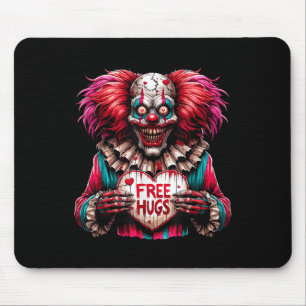 Free Hugs Scary Clown Valentine Halloween Horror Mouse Mat