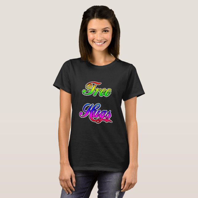 Free Hugs Shirt Graffiti Text (Front Full)