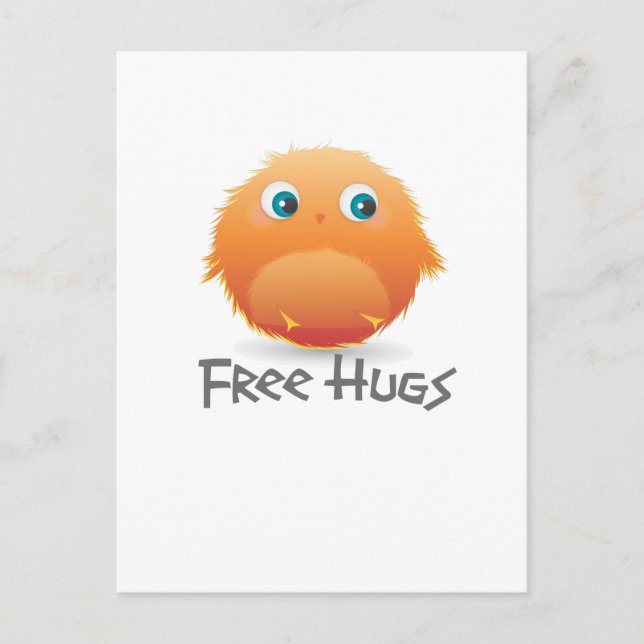 Free hugs small furry creature postcard (Front)