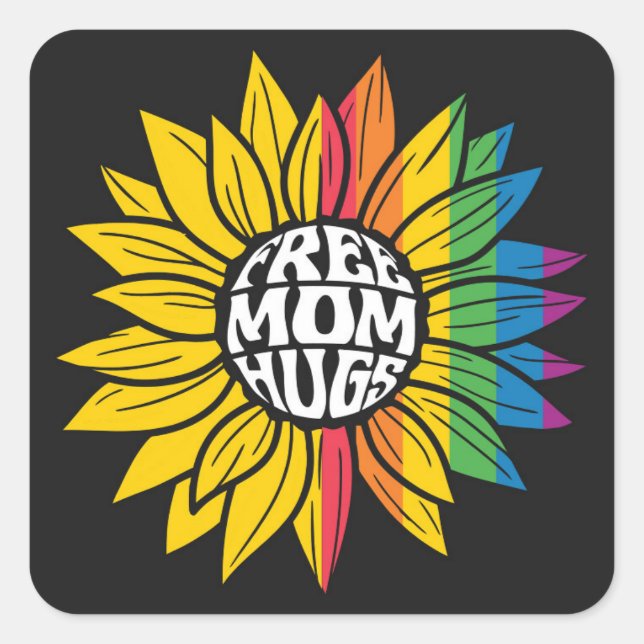 Free hugs! square sticker (Front)