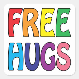 Free Hugs Square Sticker