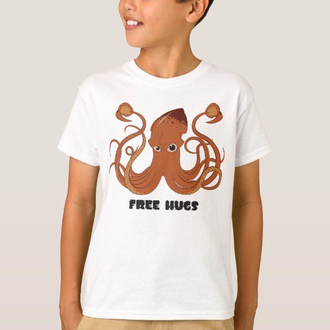 Free Hugs Squid Kid's Sweatshirt T-Shirt (Front)