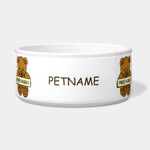 Free Hugs Teddy pet bowls
