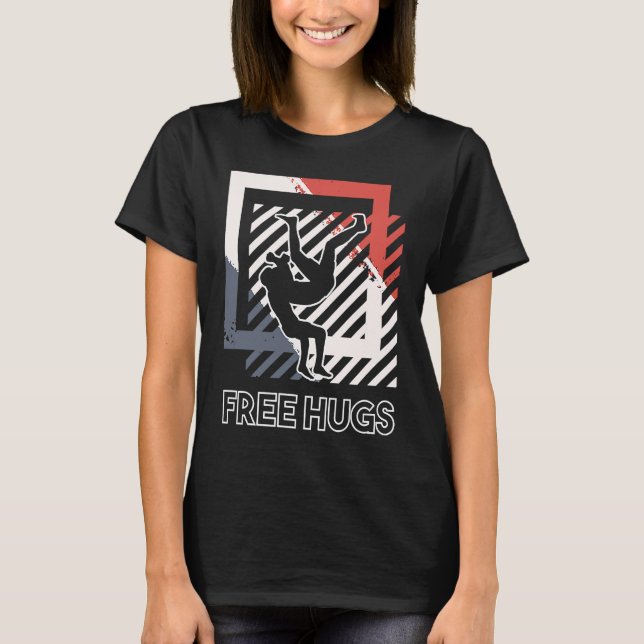 Free Hus Cuddle Embrace Professional Wrestling Coa T-Shirt (Front)