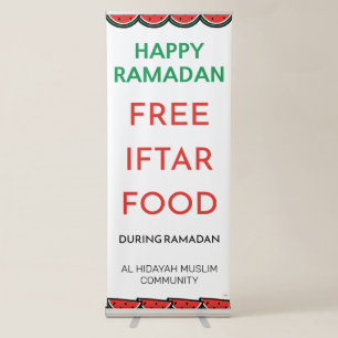 Free Iftar Food during Ramadan Mubarak Retractable Banner