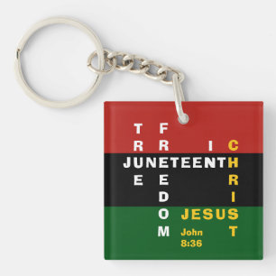 Free Indeed Christian Juneteenth Key Ring