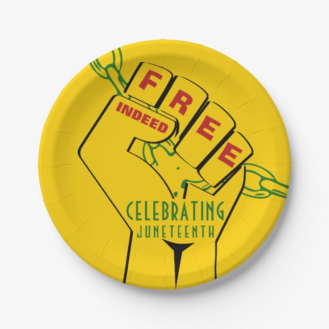 Free Indeed JUNETEENTH Paper Plate (Front)