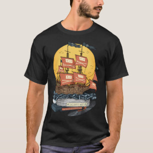 Free Internet. Pirate Ship. T-Shirt
