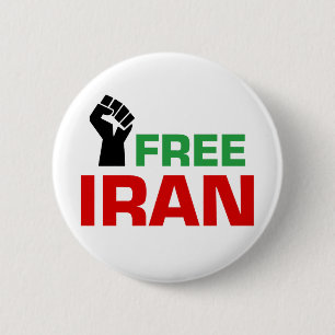 Free Iran Anti Iran War 6 Cm Round Badge