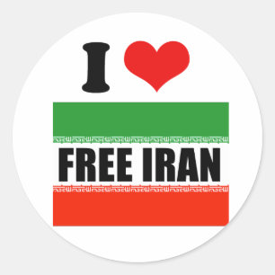 FREE IRAN CLASSIC ROUND STICKER