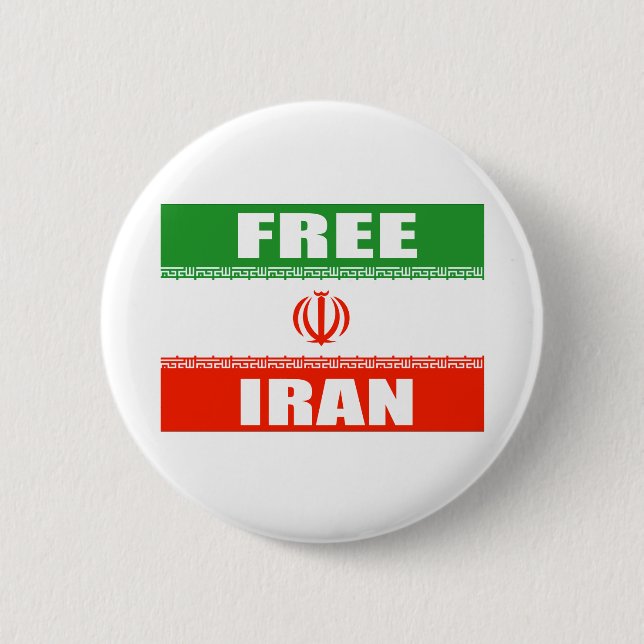 FREE IRAN Flag 6 Cm Round Badge (Front)
