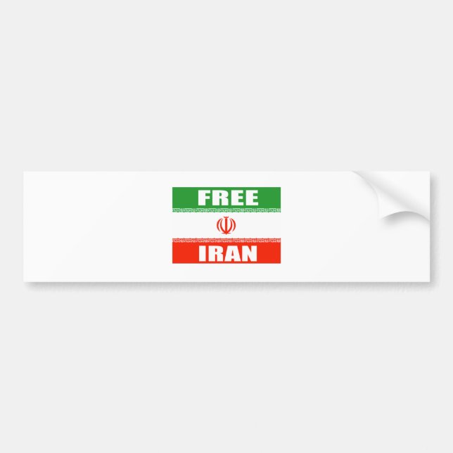 FREE IRAN Flag Bumper Sticker (Front)