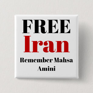 FREE IRAN REMEMBER Mahsa Amini  15 Cm Square Badge