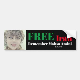 FREE IRAN REMEMBER Mahsa Amini Bumper Sticker