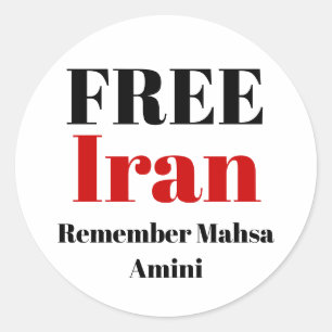 FREE IRAN REMEMBER Mahsa Amini   Classic Round Sticker