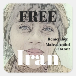 FREE IRAN REMEMBER Mahsa Amini Square Sticker
