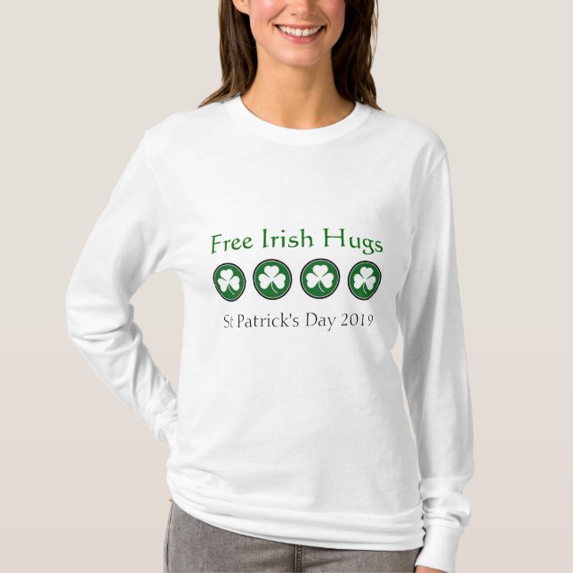 Free Irish Hugs Long Sleeve T-Shirt (Front)