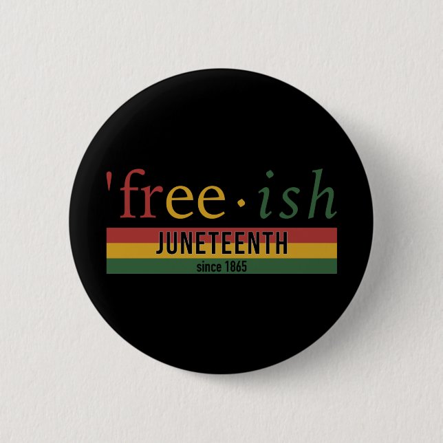 Free-ish since 1865 pan african flag Juneteenth 6 Cm Round Badge (Front)