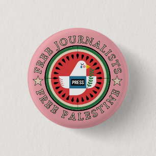 Free Jounalists Free Palestine 3 Cm Round Badge