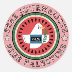 Free Jounalists Free Palestine Classic Round Sticker