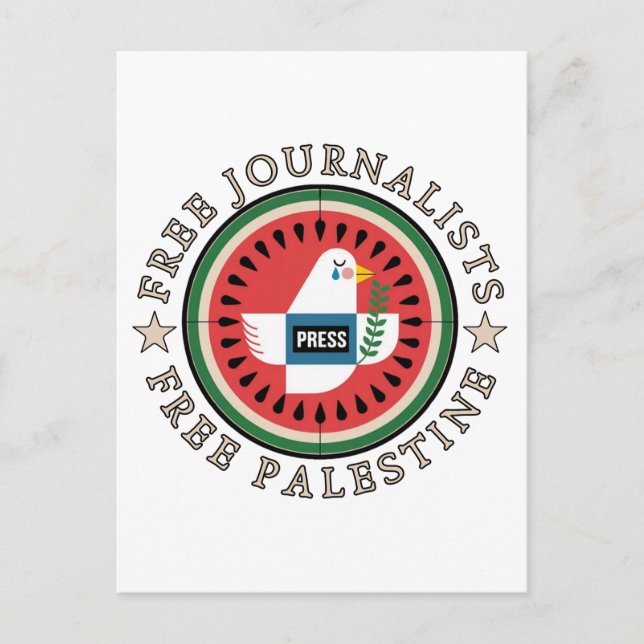 Free Jounalists Free Palestine Postcard (Front)