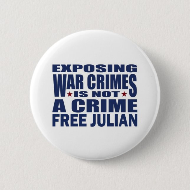 Free Julian Assange - WikiLeaks 6 Cm Round Badge (Front)