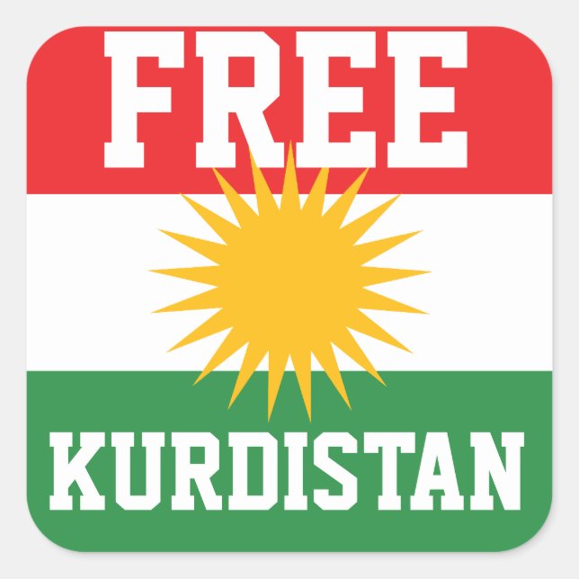 FREE KURDISTAN FLAG STICKERS (Front)