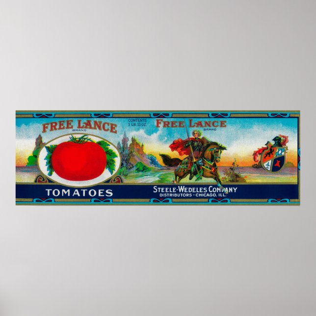 Free Lance Tomato LabelChicago, IL Poster (Front)