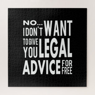 Free Legal Advice - Funny Lawyer Quote Jigsaw Puzzle