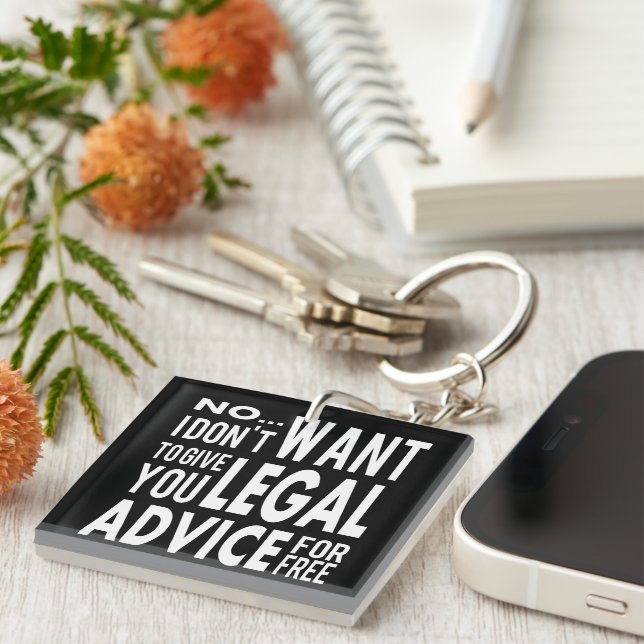 Free Legal Advice - Funny Lawyer Quote Key Ring (Front Right)
