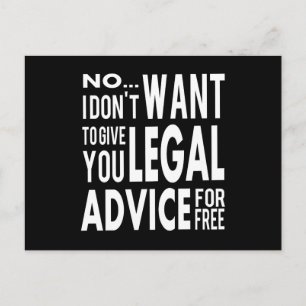 Free Legal Advice - Funny Lawyer Quote Postcard