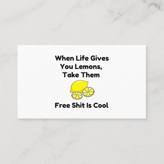 Free Lemons Business Card (Front)