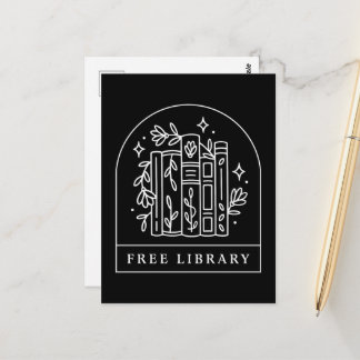 Free library book exchange postcard