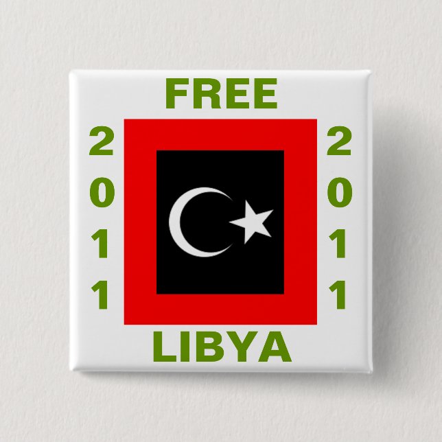 FREE LIBYA 2011 15 CM SQUARE BADGE (Front)