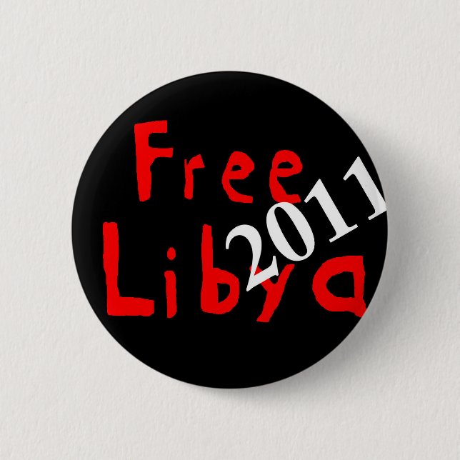 free libya 2011 6 cm round badge (Front)