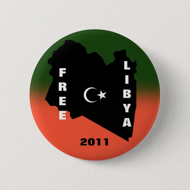 FREE LIBYA 2011 6 CM ROUND BADGE (Front)